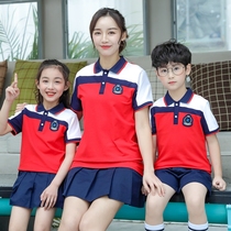 College style primary and secondary school uniforms summer new boys and girls sports class uniforms teacher parent-child suits kindergarten uniforms