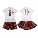 British style kindergarten uniforms red plaid two-piece children's performance uniforms primary school uniforms graduation class uniforms