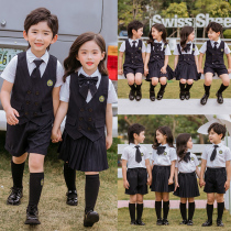 British Academy Wind Vest Three Piece School Uniform Summer New Childrens Class Clothes Graduation Photo Kindergarten Garden Clothes