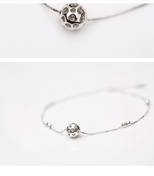 Nhẫn mùa hè bằng bạc 925 sterling Nhật Bản Hàn Quốc đơn giản nhỏ rõ ràng thời trang hoang dã nữ sinh viên vòng chân rỗng - Vòng chân lắc chân nữ hàn quốc