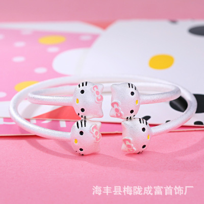 Hàn Quốc cá tính đơn giản mở vòng đeo tay mèo KT châu Âu và Mỹ thủy triều nam thời trang nữ tính khí đôi vòng tay vòng tay nữ vàng 18k