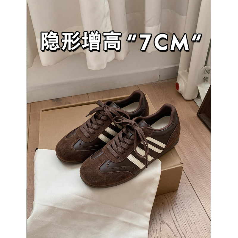 Sheepskin Version ~7Cm Internal Height Increase Retro German Training Shoes for Women 2026 New Versatile Thick-Soled Casual Shoes Sports Shoes Sheepskin Version ~7Cm Internal Height Increase Retro German Training Shoes for Women 2026 New Versatile Thick-Soled Casual Shoes Sports Shoes