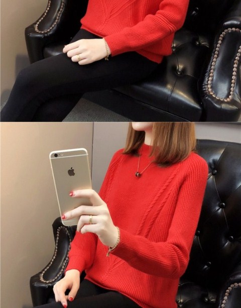 Đặc biệt hàng ngày mùa xuân phiên bản Hàn Quốc của áo thun cổ tròn mới là áo len dệt kim mỏng chạm đáy áo len lỏng màu phụ nữ áo khoác cardigan nữ