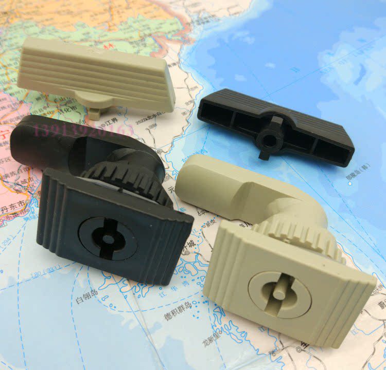 Square Base Industry Box Plastic Lock Distribution Box Door Lock Black Rice Grey Cylindrical Lock Universal Key