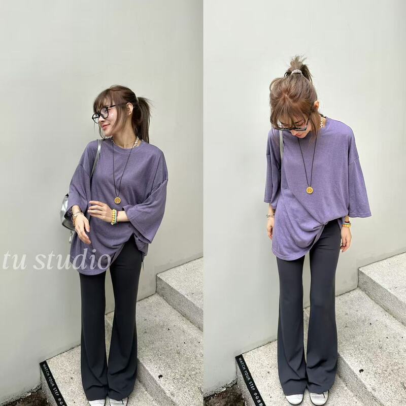 Tutu's Home's "Look Tall and Slim in Style: Lulu Series High-Waisted, High-Stretch, Draping, Slimming, Ultra-Thin, Slightly Flared Yoga Pants 4.24