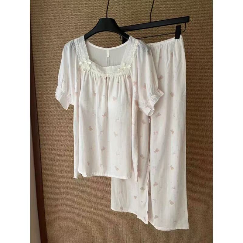 Tutu Home【Highly Recommended Collection】 Lyocell Pajama Set/Nightgown (with Chest Pads, Size 6.9)
