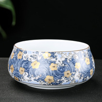 Enamel colour tea washed water spittoon tea residue barrel cup washing palace large number white porcelain zero-fit utiliturg tea accessories