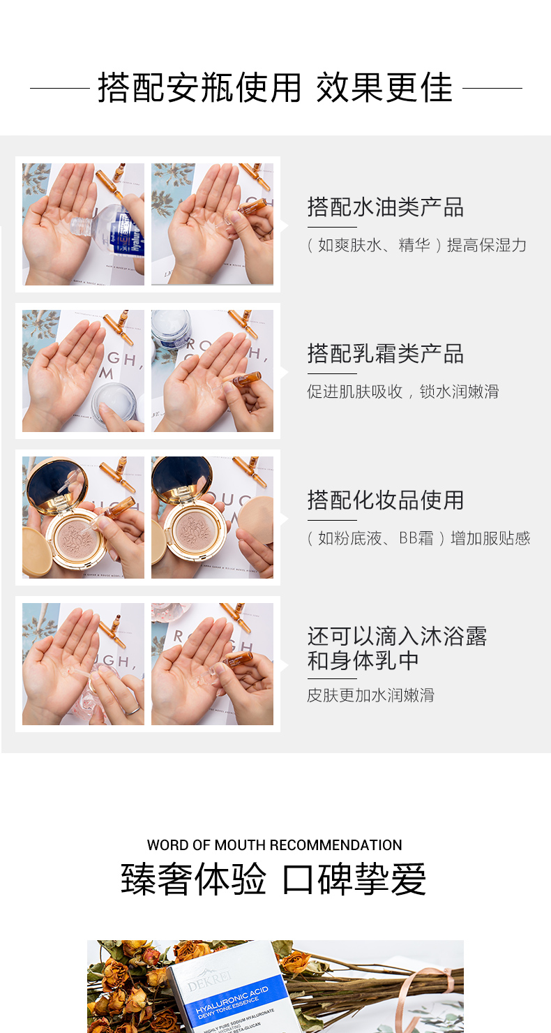 Dikari axit nồng độ cao hyaluronic bảy ngày chai nhỏ tinh chất mặt hydrat hóa 7 que serum vàng 24k yhl