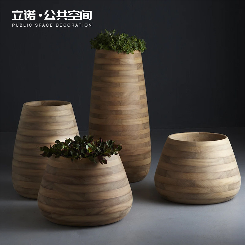 Nordic light luxury simple green plant decoration Glass fiber large flower pot Shopping mall villa indoor and outdoor floor-to-ceiling flower pot ornaments