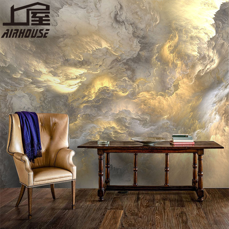 American light luxury modern TV background wall cloth wallpaper Abstract art living room bedroom film and television wallpaper Seamless mural