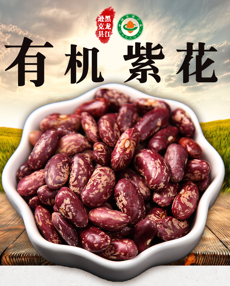 【北纬】黑龙江有机红腰豆大颗花400g