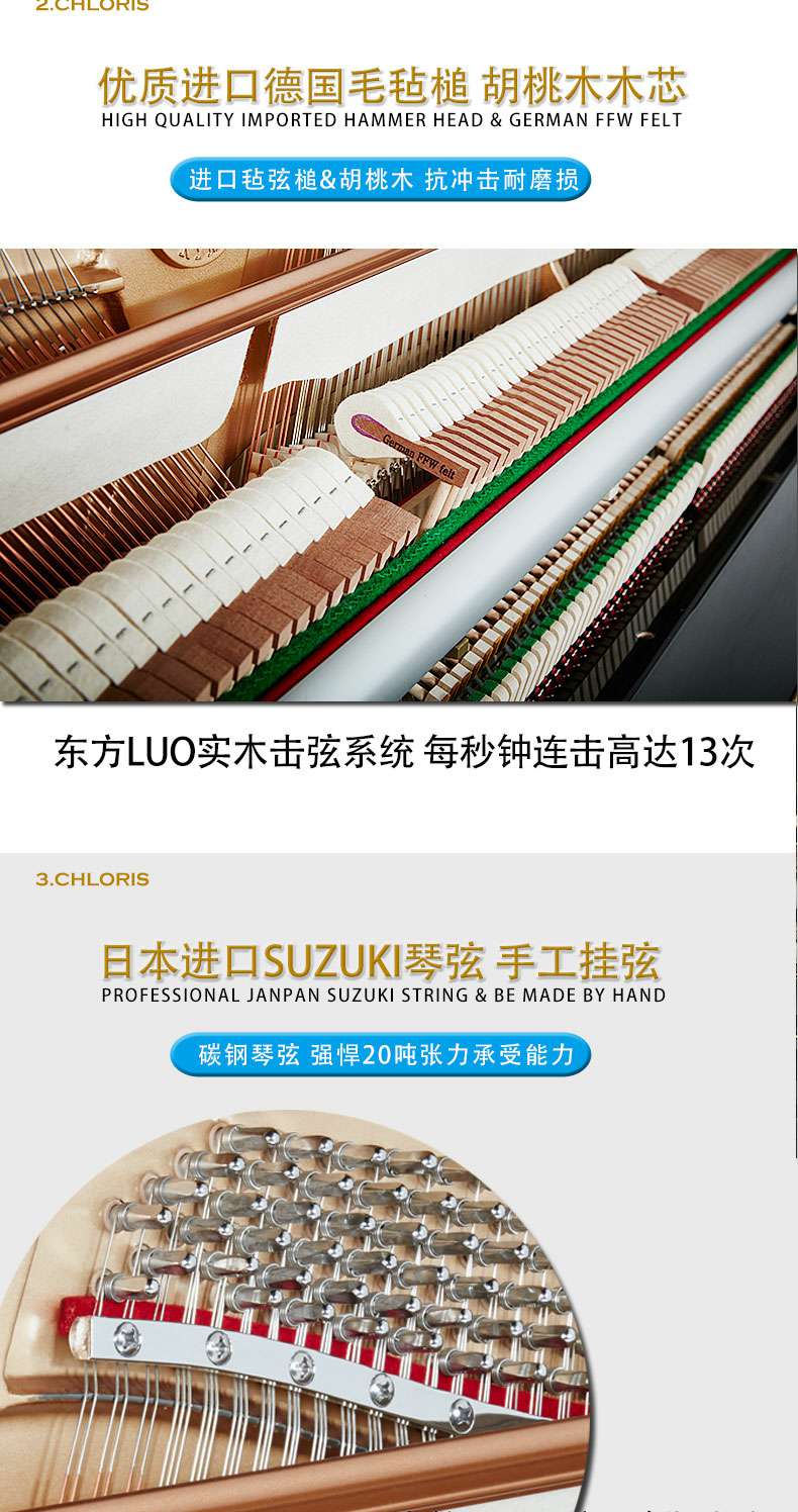 Cloriris cloriris upright piano new dành cho người lớn nhà chuyên nghiệp C123 Đức phụ kiện nhập khẩu yamaha clp 745