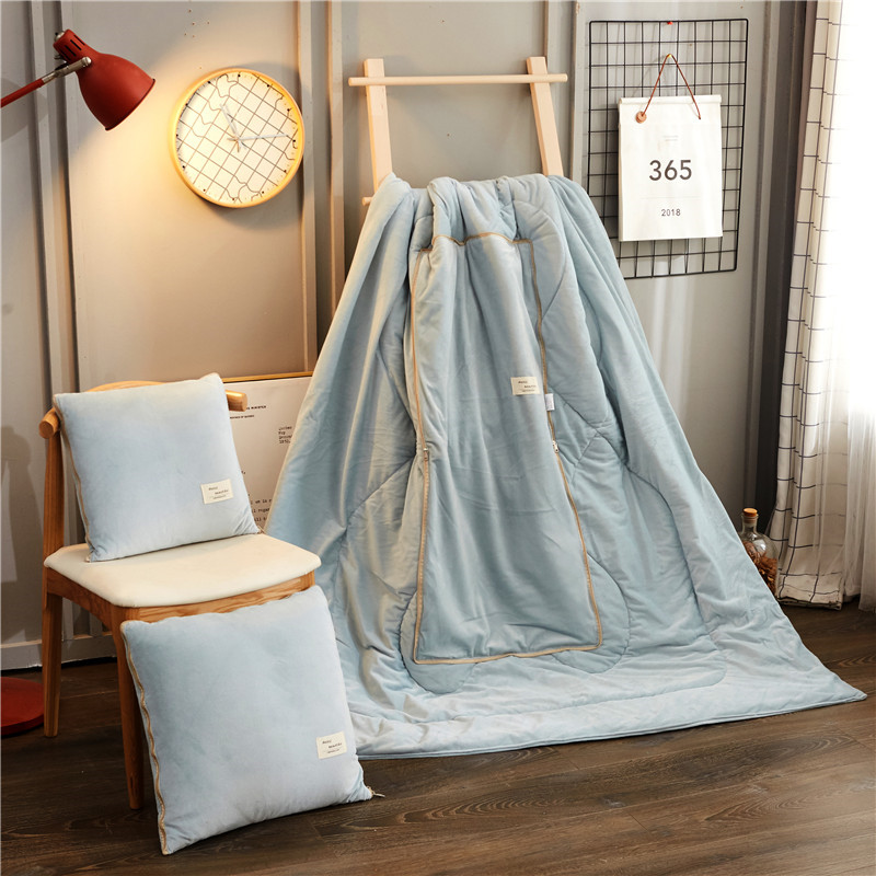 Summer thickening cup quilt dual-use two-in-one office nap cuddled pillow truck with foldable air conditioning