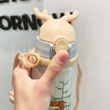 Детский пластиковый чайник со стаканом, портативная милая трубочка, защита при падении, в корейском стиле