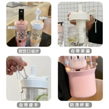 Вместительная и большая пластиковая трубочка со стаканом, портативный чай, чайная чашка, простой и элегантный дизайн