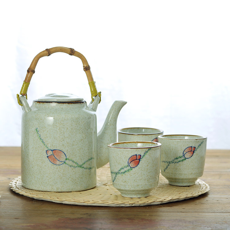 Creative vintage ceramic water cup drinking set Cold water pot Cold water pot Household water set Heat-resistant cup Old-fashioned teapot