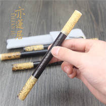 Yilianju ebony gold hoop stick signature pen high-end solid wood horn practice pen custom logo gift for personal use
