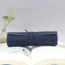 Yilianju pure cotton Japanese retro literary pen bag roller curtain pen bag pen box stationery bag storage bag customization