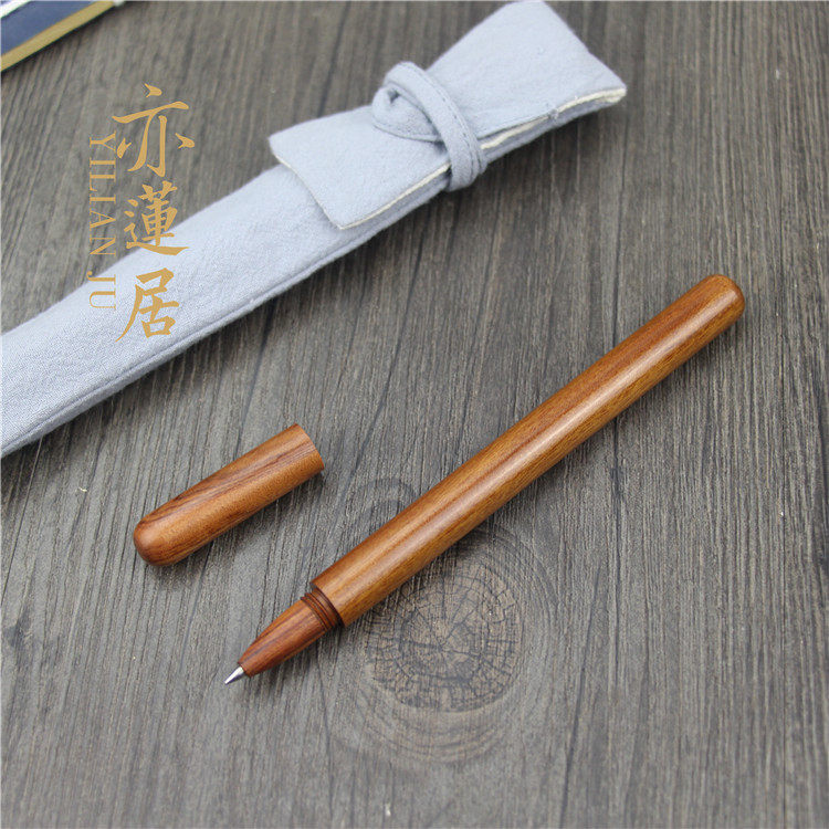YiLianju High-grade solid wood signature pen Ke sandalwood neutral pen ingenuity pen Writing fun gifts for self-use