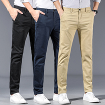 Mens business casual pants Mens summer Khaki slim straight mens pants Cotton casual pants autumn pants men