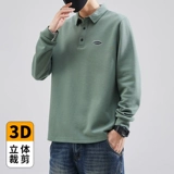 Футболка polo, мужской осенний демисезонный трендовый лонгслив для отдыха, в американском стиле