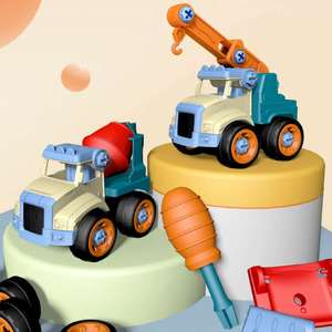 拆装工程车儿童玩具可拆卸组拼装拧螺丝挖掘挖土机汽车男孩3-6岁