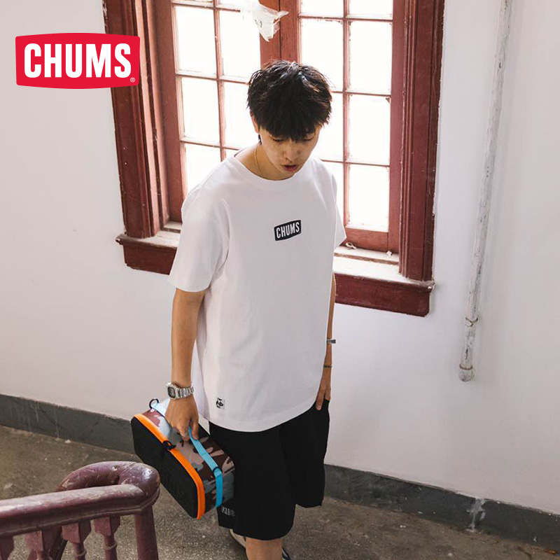 CHUMS in talks with bird day series trends outdoor men and women T-shirts back big print LOGO CH01-1704