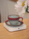 Vintage Kiln-Fired Ink-Red Ceramic Coffee Cup with a High-End Feel, Japanese-Style Home Use, American-Style Latte Ceramic Cup and Saucer Set