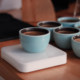 Blue outside and brown inside, thickened 200ml ceramic cup cupping cup hand-brewed coffee bean professional evaluation device