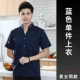 (Dong Zhaosong) v -neck Food Short -Sleeed Blue