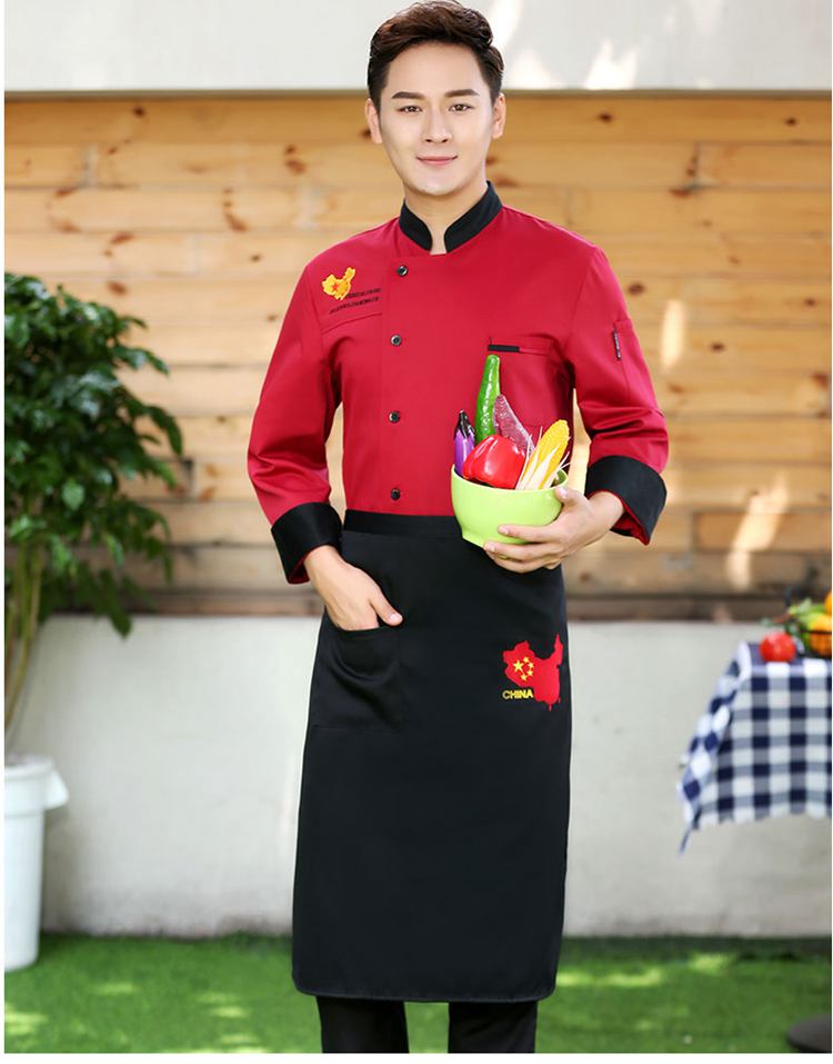 Quần áo đầu bếp dài tay mùa thu và mùa đông quần áo nam nữ bông nướng bánh ngọt trường căng tin West Point Division bộ quần áo làm việc cotton quần sooc nam