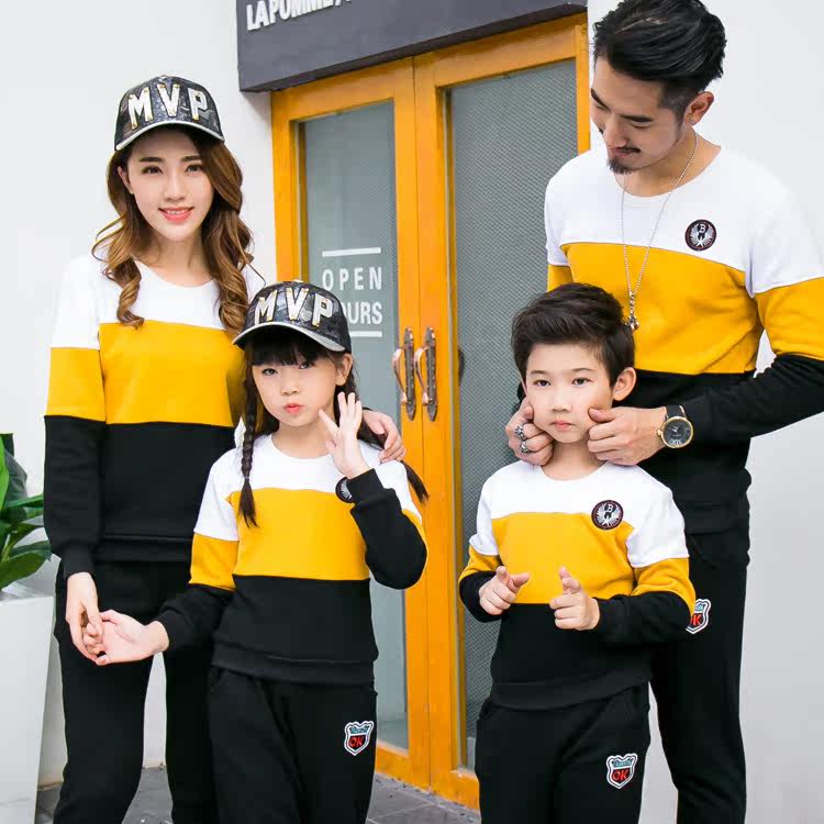 Shakong explosion paternity and child clothing 2023 Spring and autumn of Han Edition jersey family clothing mother and child clothing