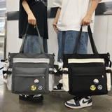 Сумка через плечо, вместительный и большой шоппер, льняная сумка, для средней школы