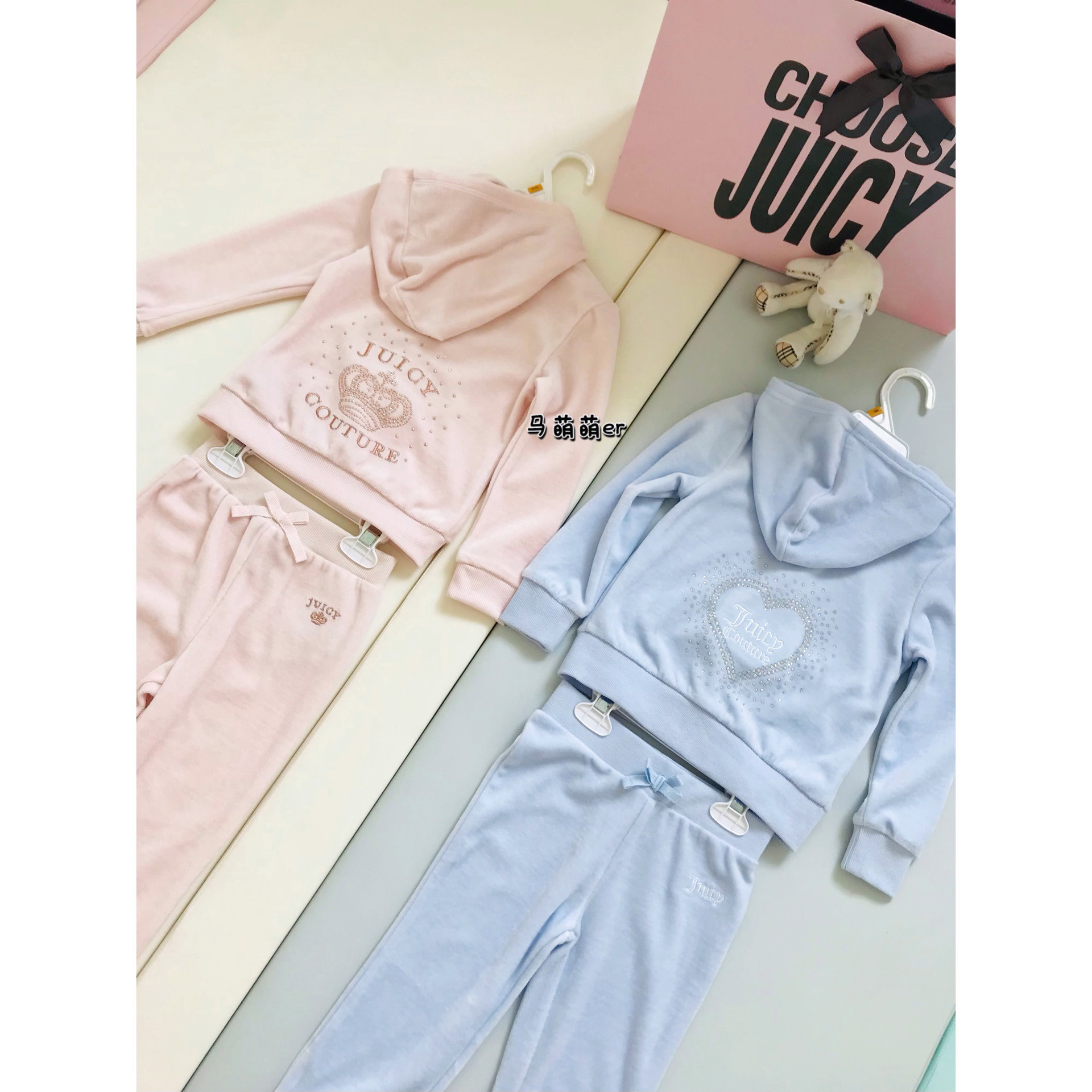 girls velvet hoodie set – stylish jacket & pants 2 piece outfit