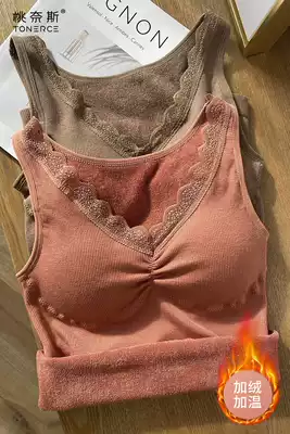 Warm vest women plus velvet padded with chest pad Winter Cup-type cold-proof sling body base inside underwear women