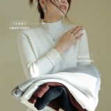 Приятный телу демисезонный белый утепленный трикотажный лонгслив, свитер, изысканный стиль, высокий воротник