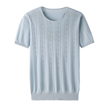 Moms summer mulberry silk short-sleeved T-shirt round neck middle-aged and elderly fashionable breathable loose shirt summer silk top