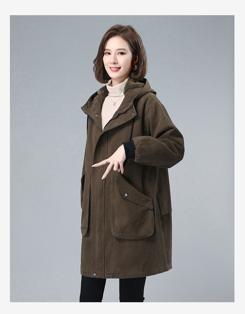 F0642 2550K ÁO KHOÁC NỮ TEMTDEI MŨ LIỀN MÙA XUÂN THU ĐÔNG TRUNG NIÊN DÀY ẤM THỜI TRANG NỮ VẢI BÔNG G06 SẢN PHẨM MỚI