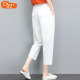 Cropped pants women's summer thin 2024 new elastic high-waisted mother's casual harem pants loose feet little carrot pants