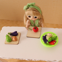 Dollhouse doll house simulation mini vegetable cutting board miniature kitchen knife food toy kitchen utensils model ornaments