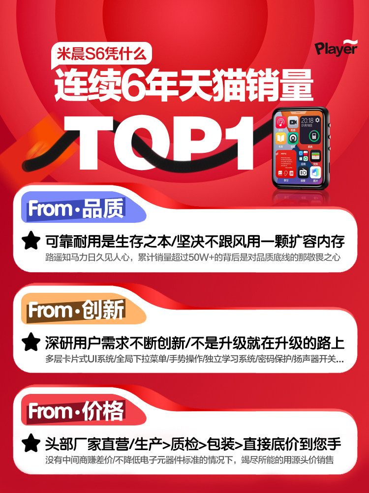 Bluetooth Mp3 Mp4 Portable Music Player Student Version for High School Students, Mp5 Mp6 Novel Listening and Music Listening Device, Mp7 Mp9