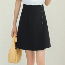 Half Body Dress Woman Spring Autumn 2022 New Step Skirt Summer Half Dress A Character Black High Waist Professional Skirt Bag Hip Short Skirt