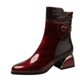 Зимние флисовые удерживающие тепло сапоги, из натуральной кожи, средней длины, большой размер