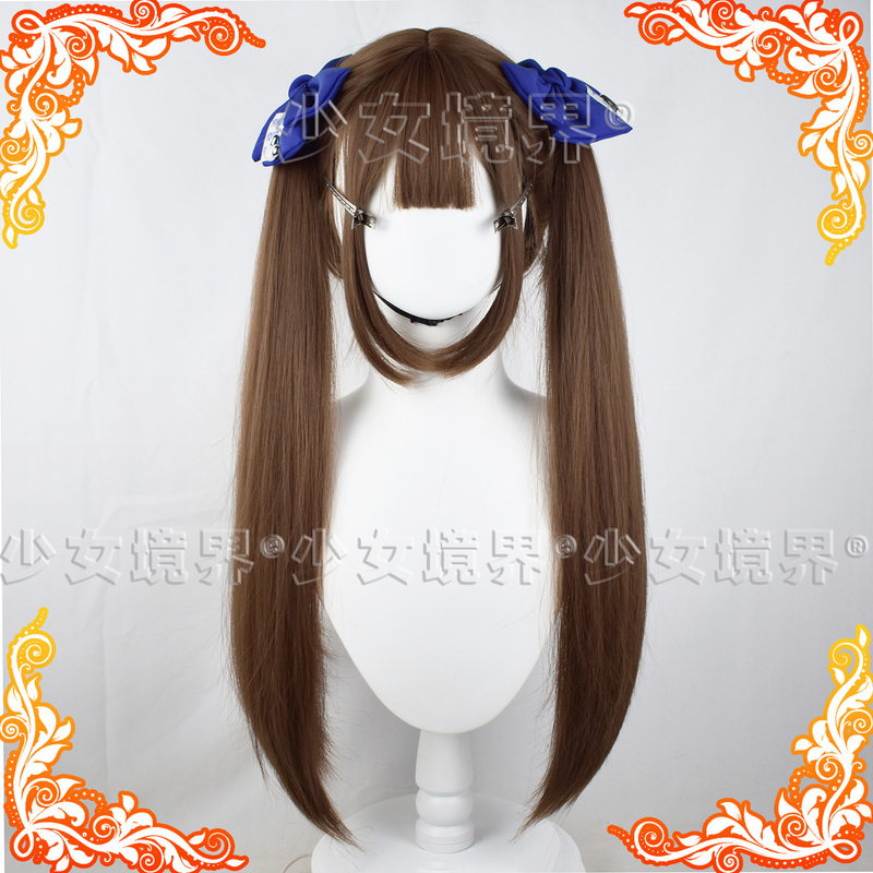 Not Quite Normal Wig, Light Brown Tea Color, Lolita Soft Girl Internet Celebrity Japanese Style Round Face Princess Cut 85cm Long Straight Hair