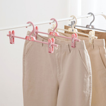 Home multifunctional stacking pants rack storage pants clip home wardrobe space storage pants rack pants hanging