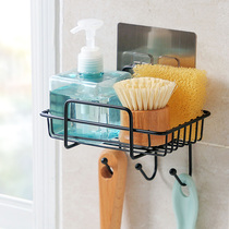 Home kitchen supplies hanging basket storage rack drain rack dishcloth rack non-perforated wall-mounted rack