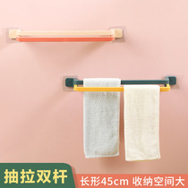 Home bathroom towel rack-free dormitory washcloth bathroom hanger simple creative double pole shelf