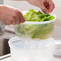 Household vegetable salad dryer manual dehydrator wash basin creative kitchen fruit quick water dump drain basket