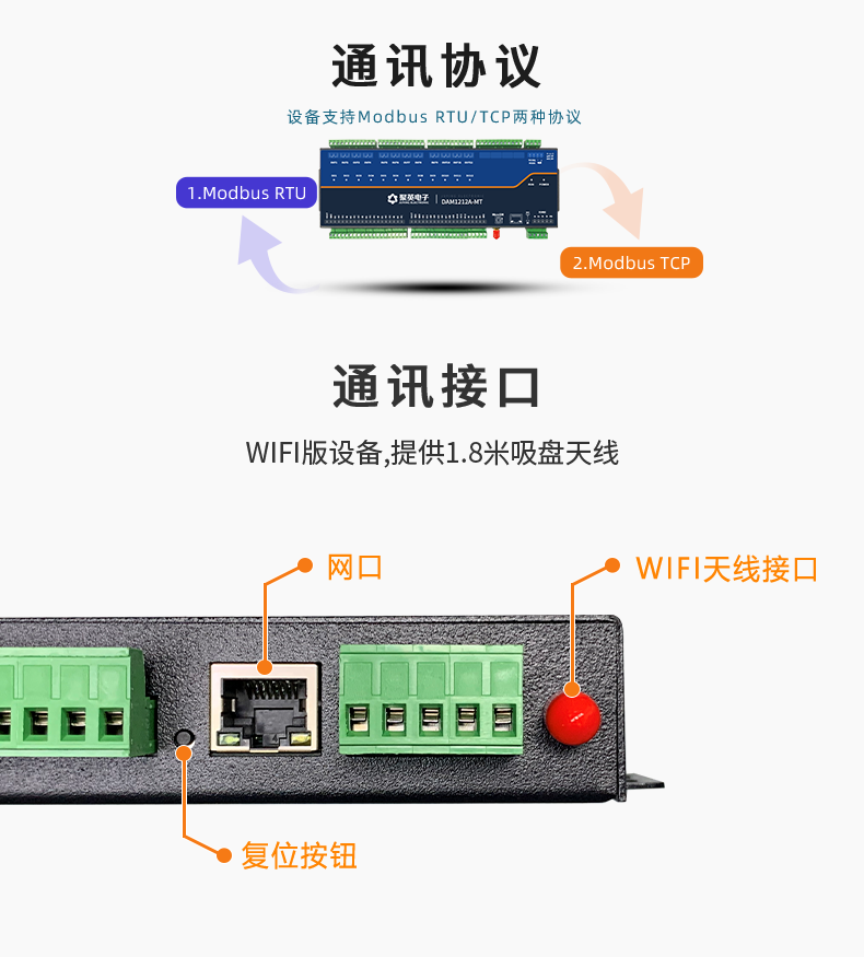 DAM1212A-MT 工业级网络数采控制器通讯接口