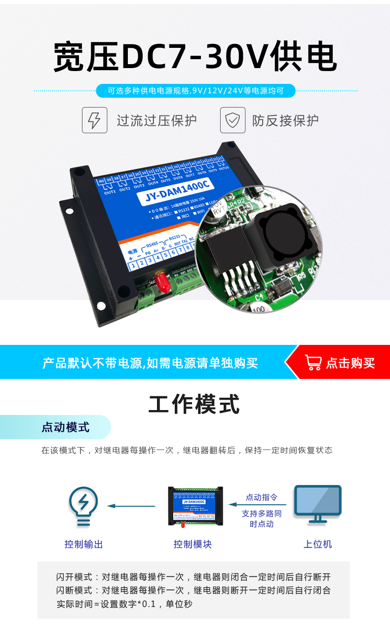 DAM-1400C 工业级网络控制模块宽压供电